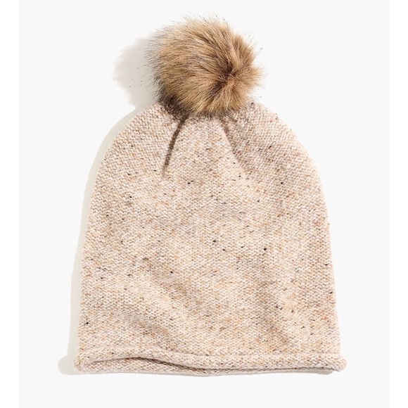 Madewell Faux-Fur Pom-Pom Wool-Blend Beanie One Size